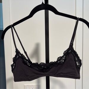 SKIMS Black Lace Trim Bra